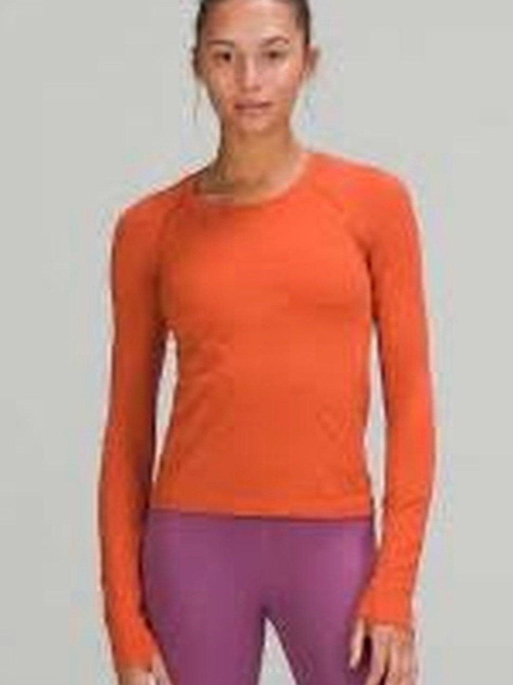 lululemon athletica Long-Sleeve Crewneck Top in Orange